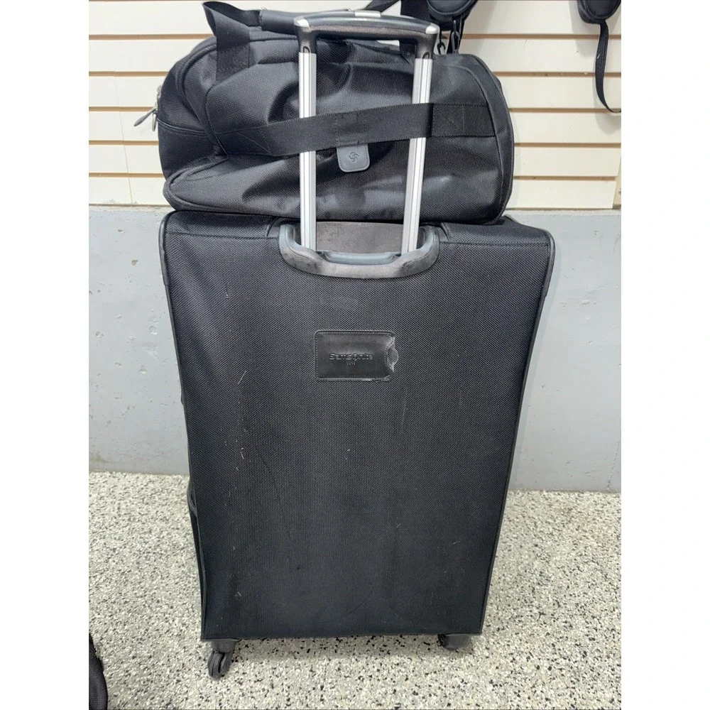 Samsonite 3 Piece Bundle Black Softside Spinner Expandable Carry On Check In 30